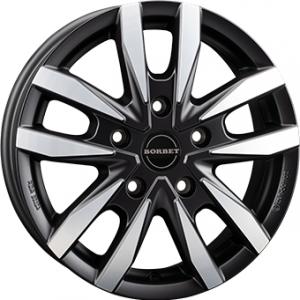 BORBET CW5 Dull Black  Polished - 6/16 5/130 ET68 B78.1