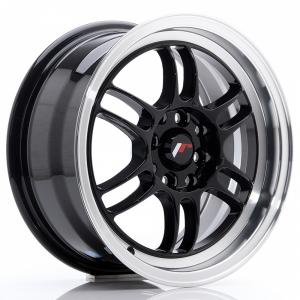 Japan Racing JR7 Gloss Black Machined LIP - 7/15 4/100 ET38 B73.1