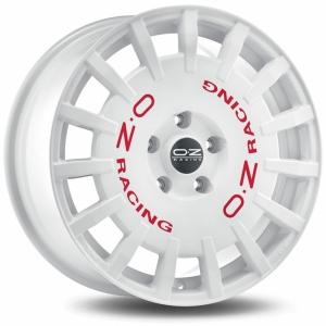 OZ Rally Racing White Red Lettering 7x17 4/108 ET18 B75