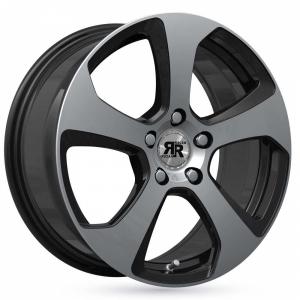 Racer Five Bright Black Machined Face - 8/18 5/100 ET35 B57.1