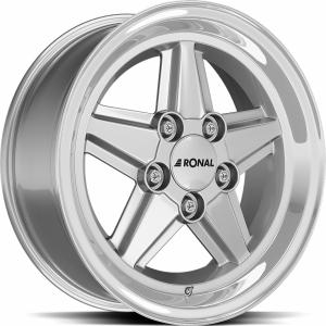 RONAL R9 Silver rim LIP cut - 7/15 5/120 ET17 B82